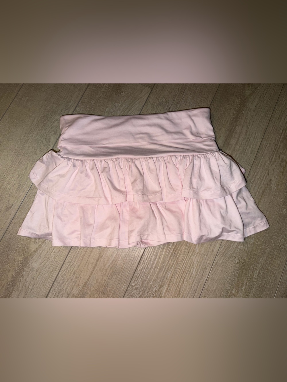 Pearl Light Pink Ruffle Mini Skirt